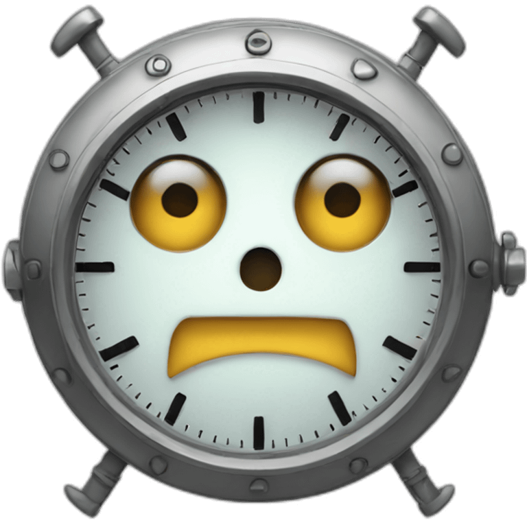 clock with eyes and mouth arms emoji