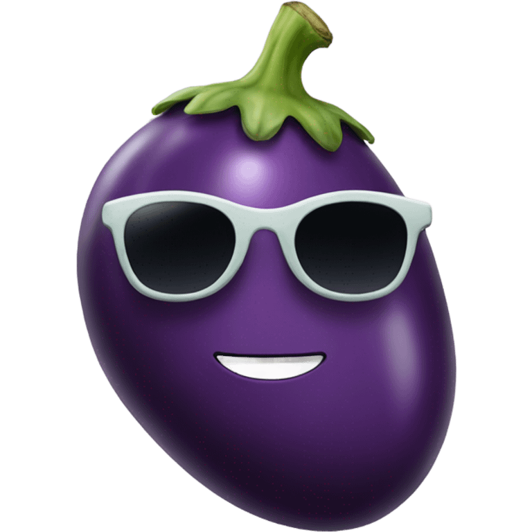 Eggplant with sunglasses  emoji