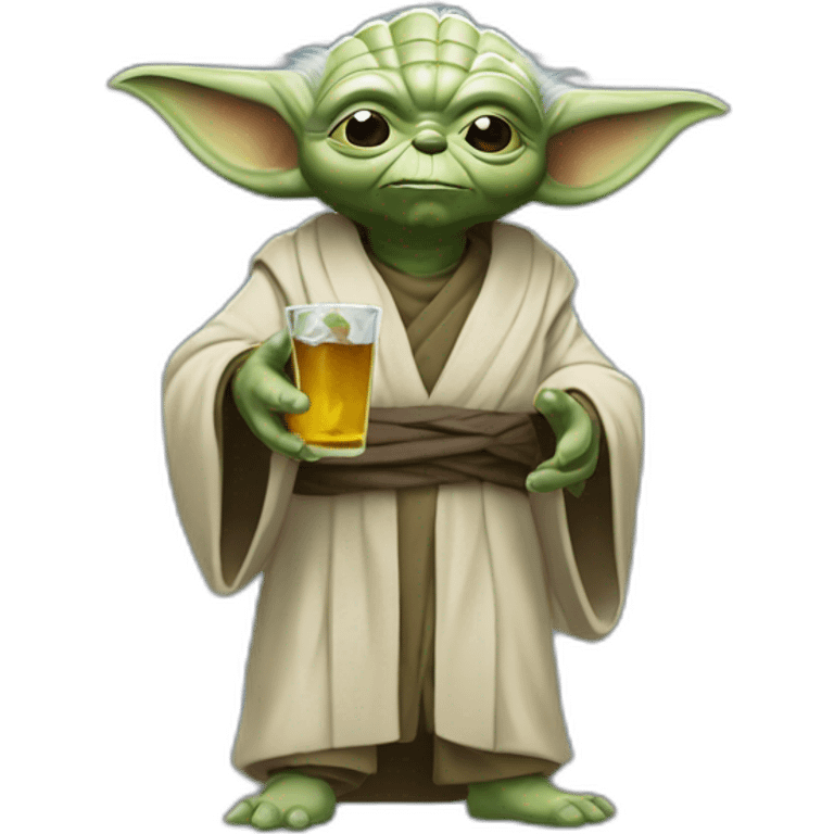 Yoda qui boit de la vodka emoji