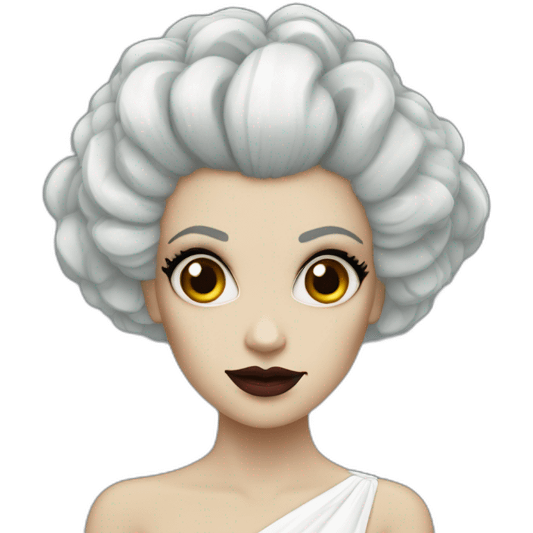 Bride of Frankenstein with dark hair and white streaks emoji