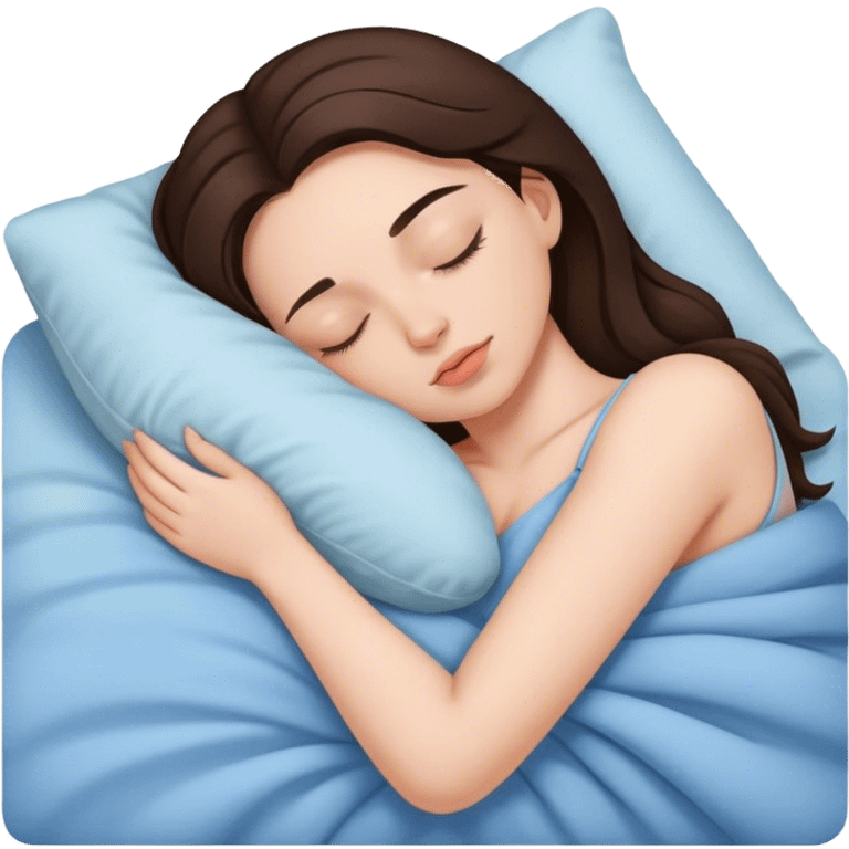 brunette girl sleeping  emoji