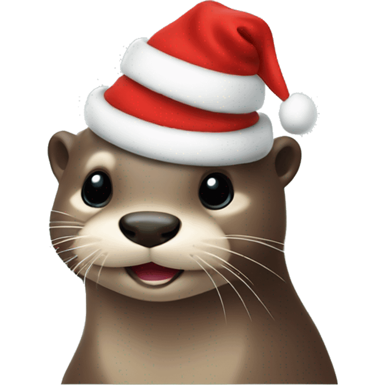 Otter mit Weihnachtsmütze emoji