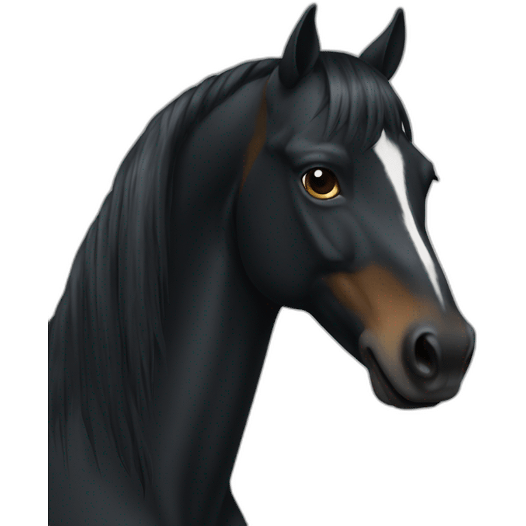 Cheval noir emoji