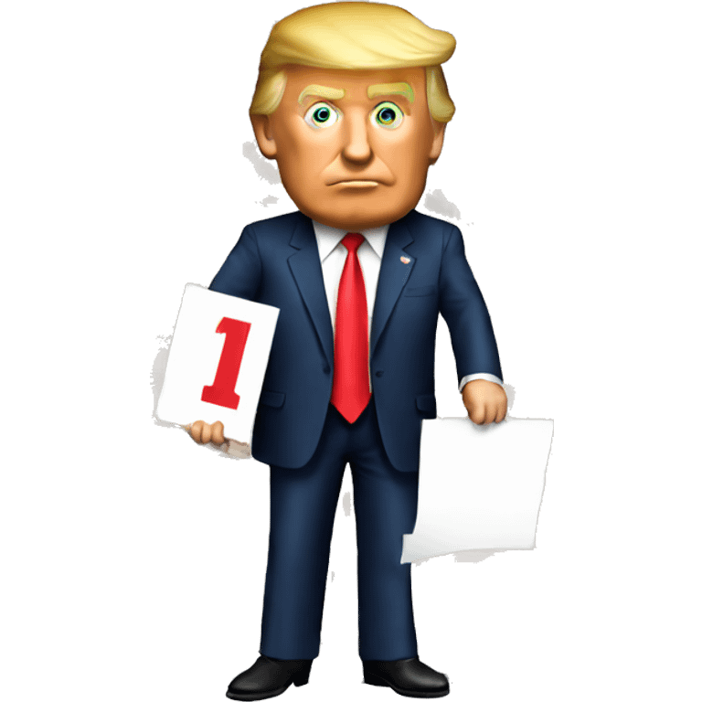 Trump holding campaign poster emoji