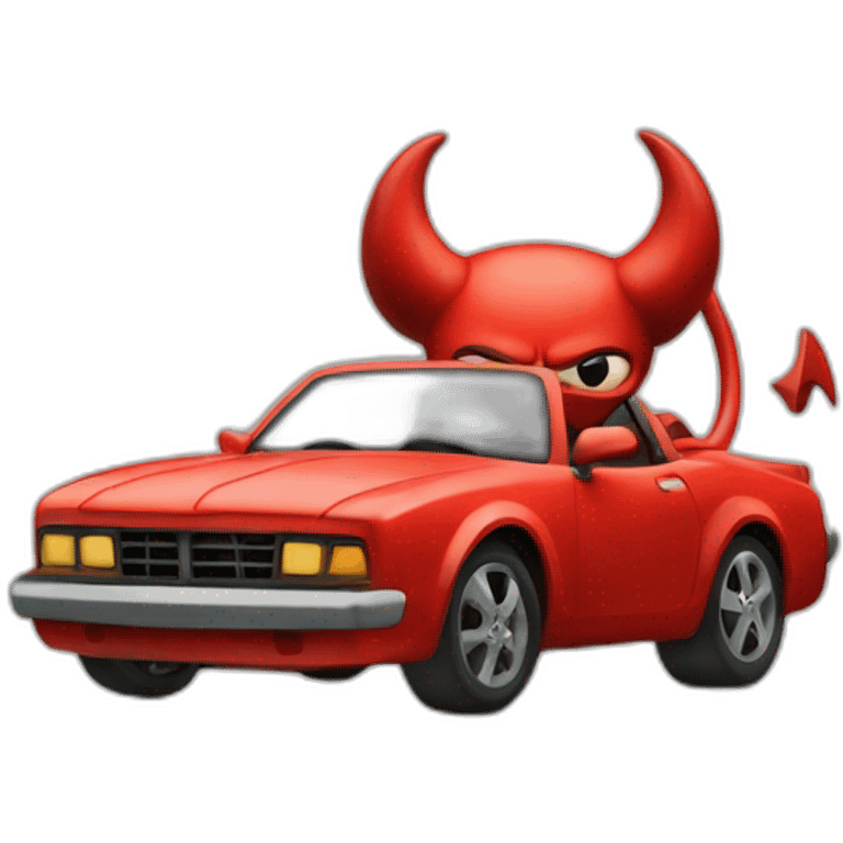 Devil with car emoji