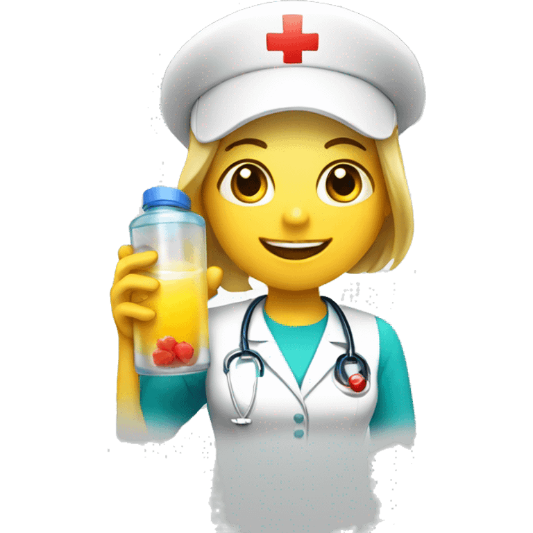 overwork nurse hold an energy dring emoji