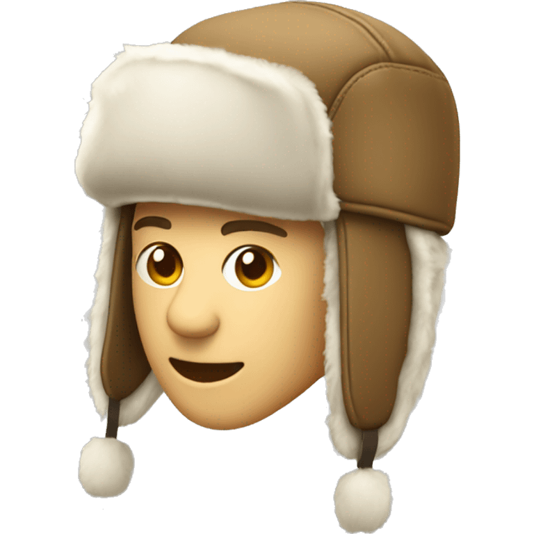 Trapper hat with ear flaps emoji