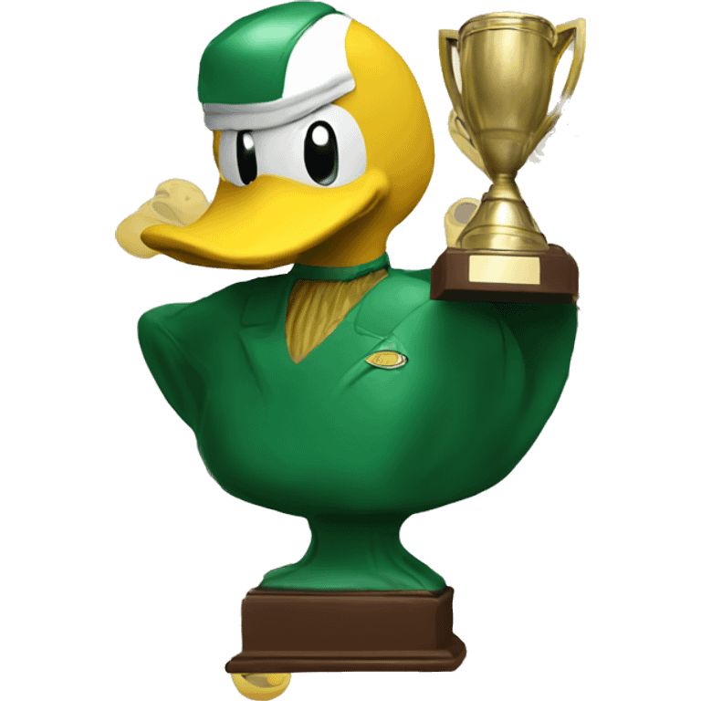 Oregon duck kissing trophy emoji