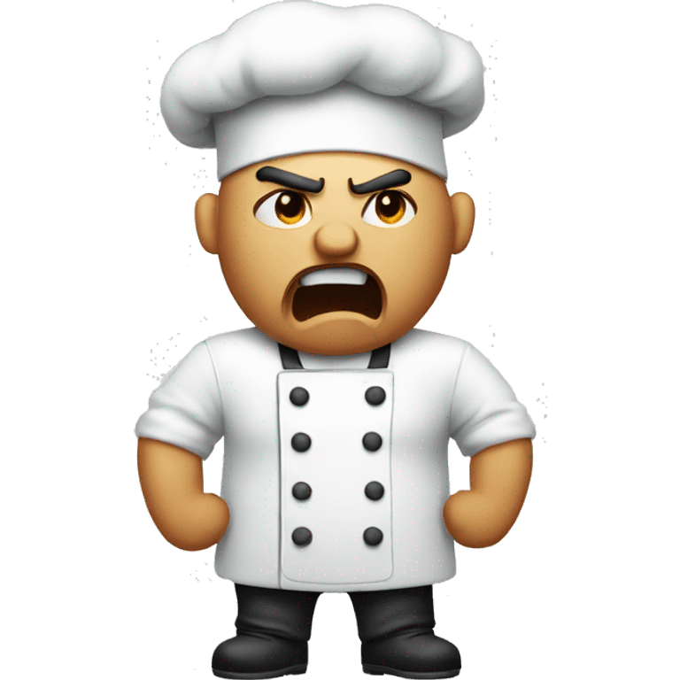 Angry chef making cookie emoji