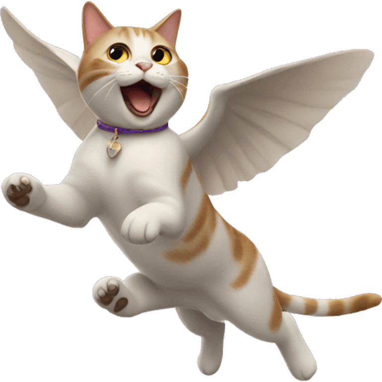 a emoji of a cat flying emoji