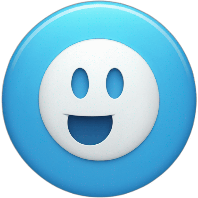 A blue circle with a white hook in it. emoji