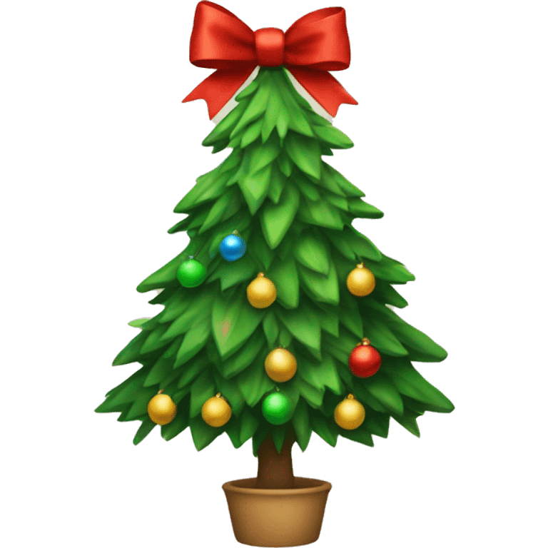 christmas tree with a bow emoji