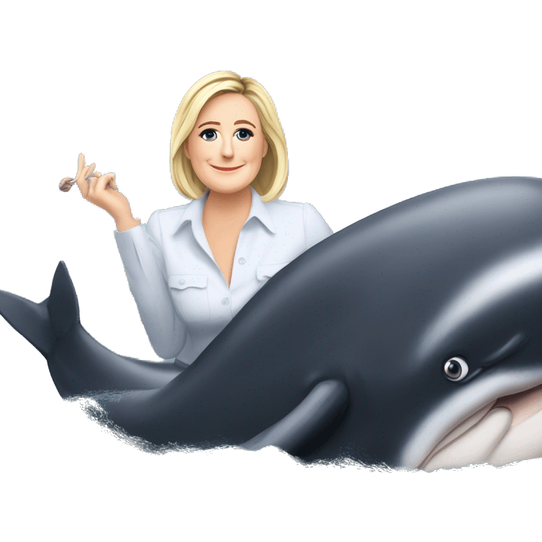 Marine le pen sur une baleine emoji