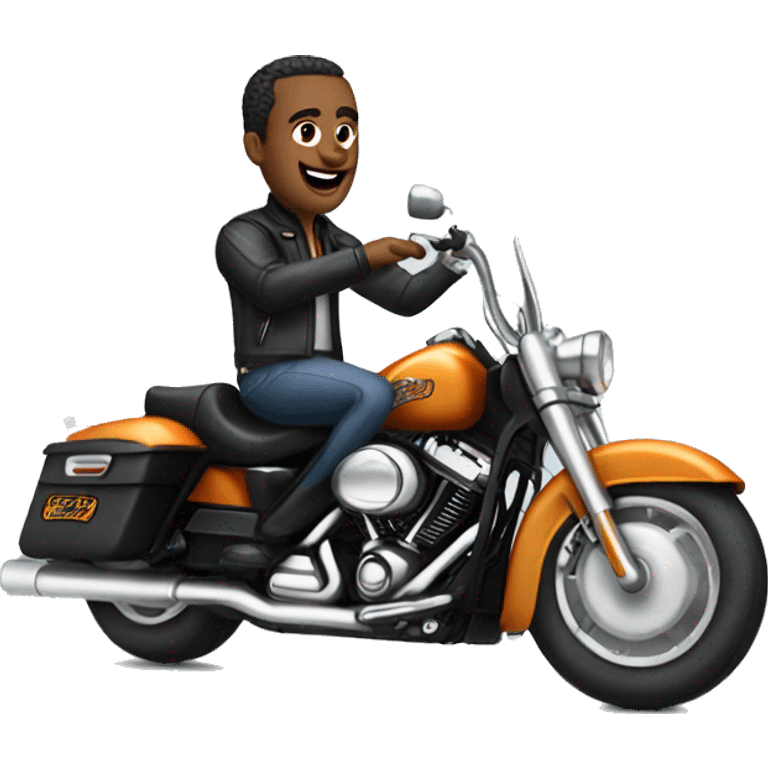 Guy on a Harley Davidson  emoji