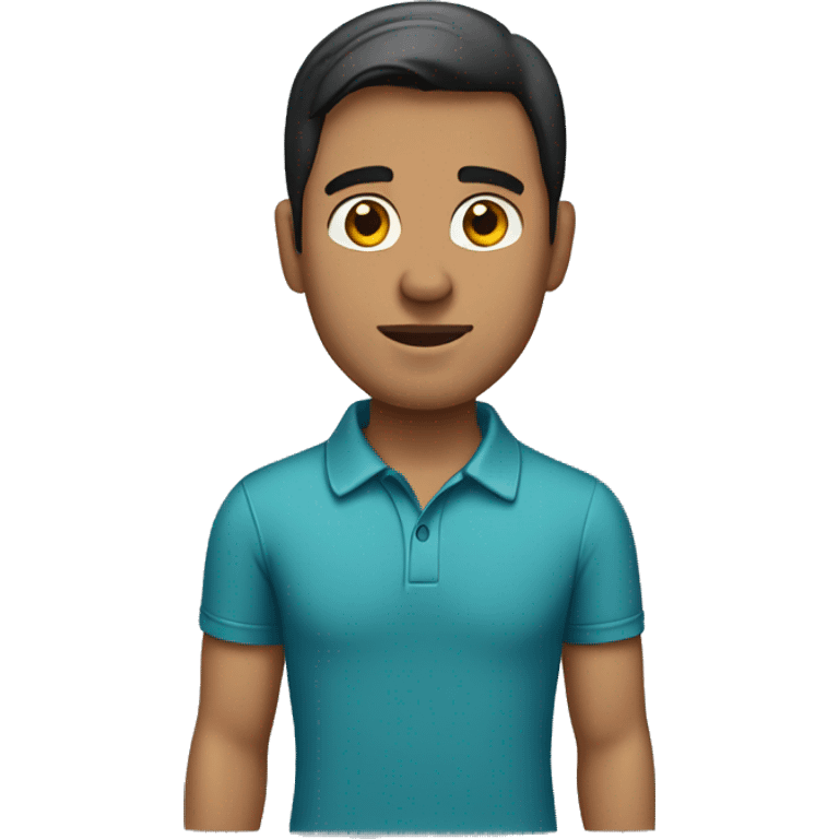 create an emoji of a dark-haired man with straight hair wearing a polo shirt emoji