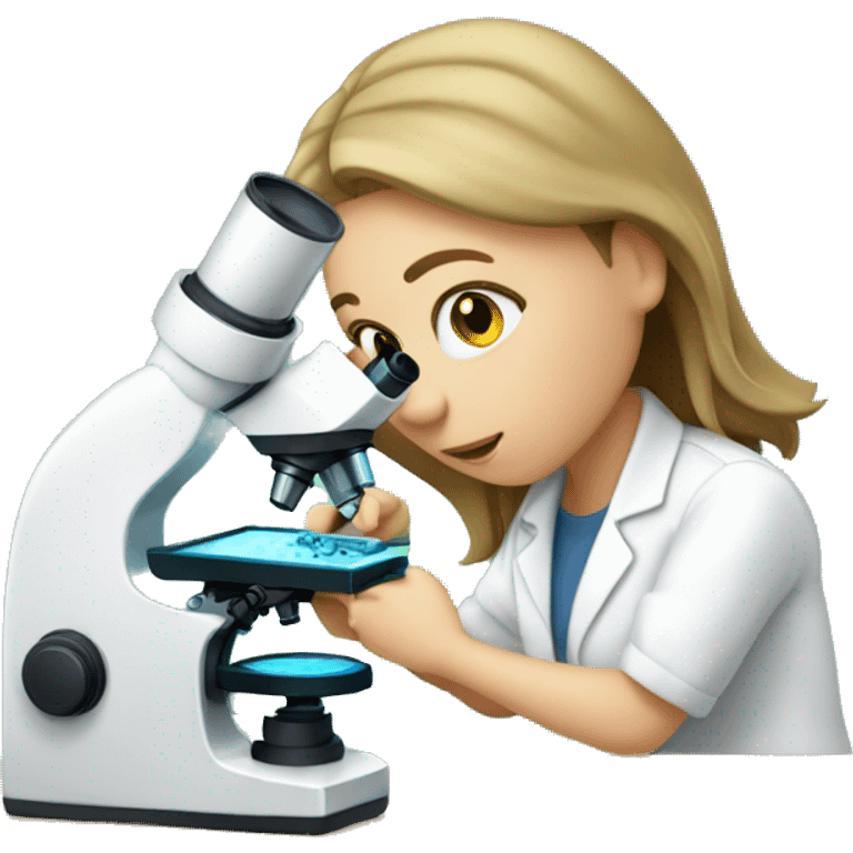 white girl searching with microscope emoji