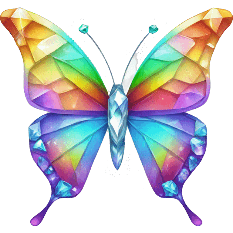 One Rainbow-Diamond-Gem-Butterfly-Crystal-Fly emoji