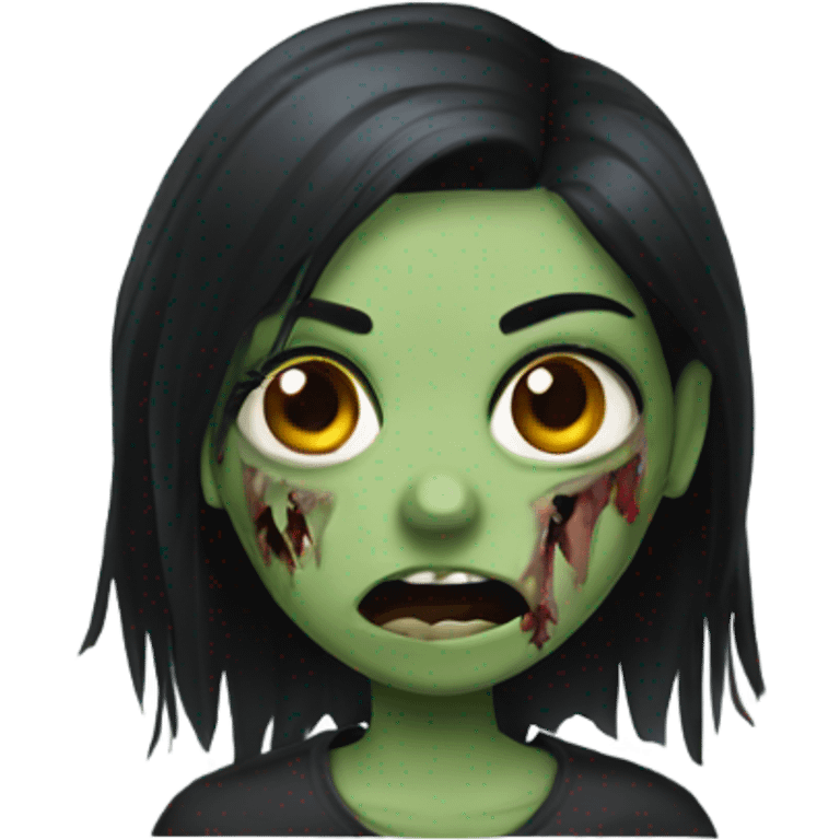 girl zombie with black hair emoji