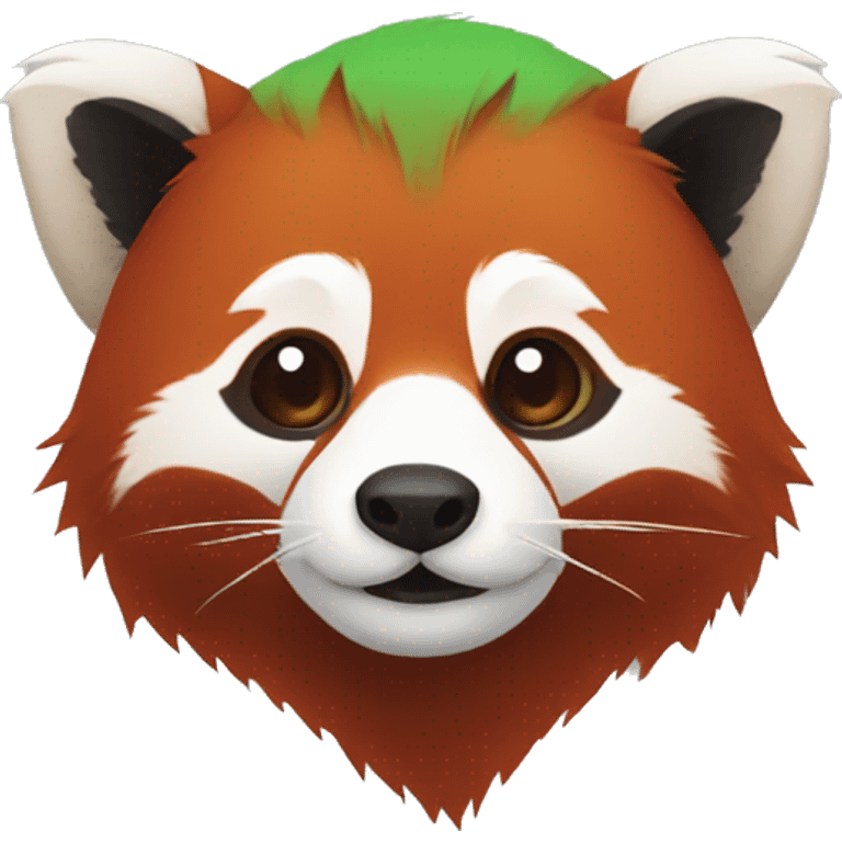 red panda head, but it's green  emoji