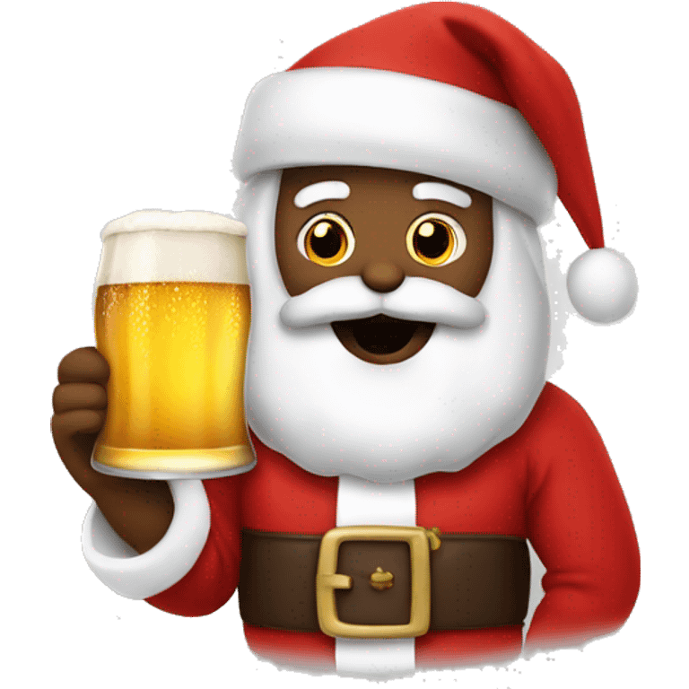 Santa with a beer emoji