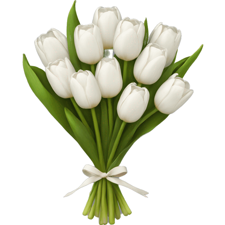 white tulip bouquet  emoji