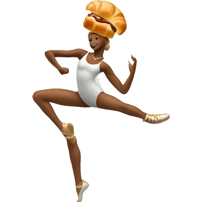 Dancer dance on the world with a Croissant  emoji