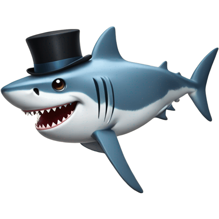 Shark with a top hat emoji