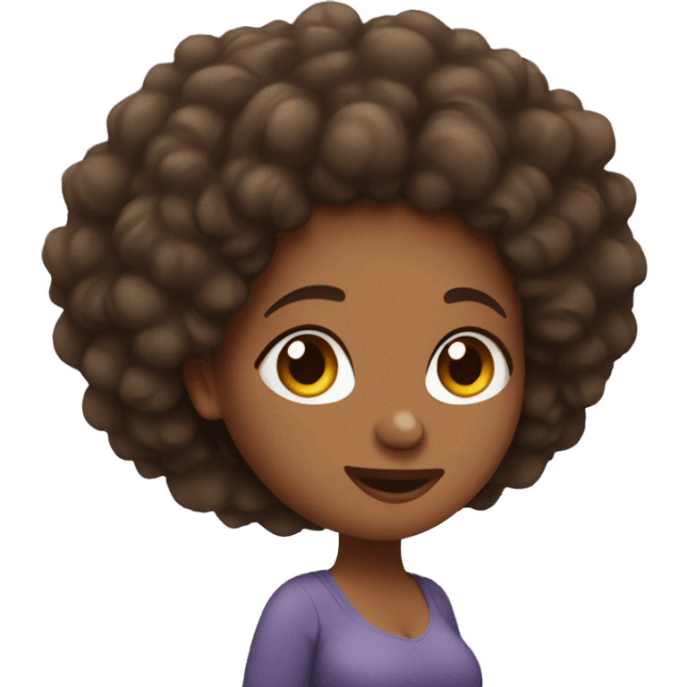 Pregnant woman with curly afro hair  emoji