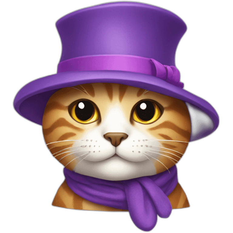 purple cat with hat emoji