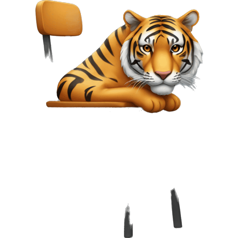 Tiger sitting on a barstool emoji