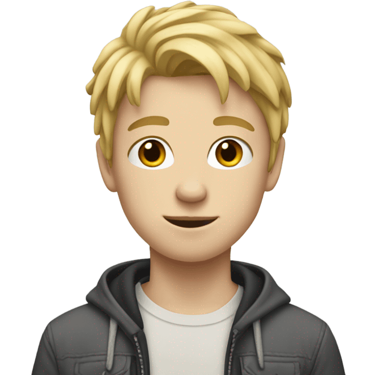 Teen boy with blond hair and white skin emoji