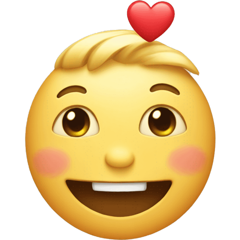 Cute emoji with smile and heart-shaped hands emoji