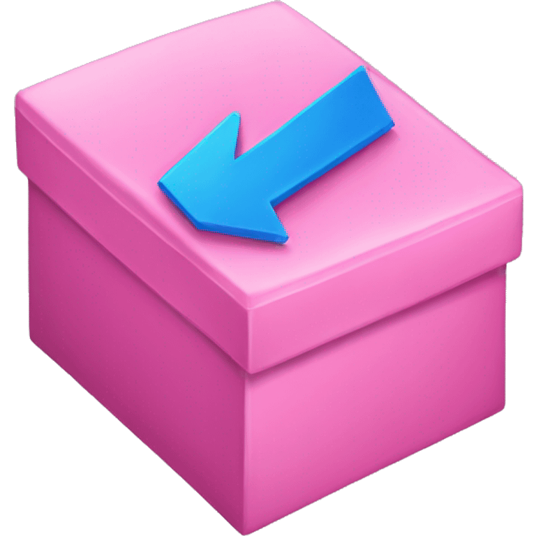 pink box with blue arrow inside emoji