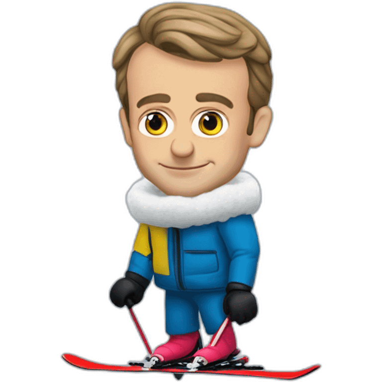 Emmanuel Macron ski neige emoji