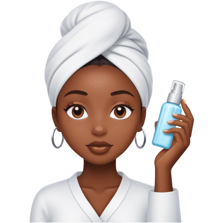 black girl doing skincare emoji