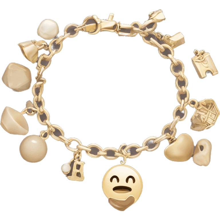 Bracelet with beige charms emoji