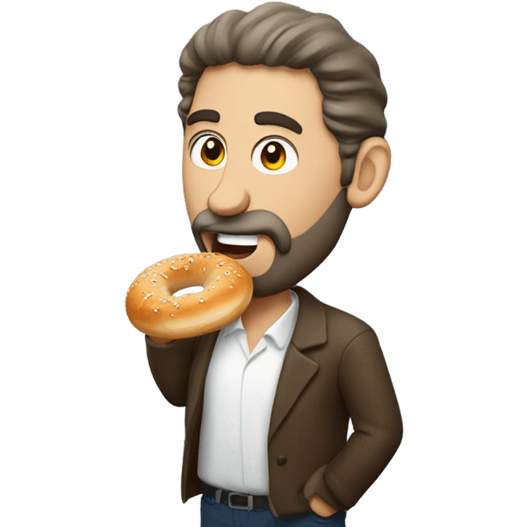 jewish man eating bagel emoji