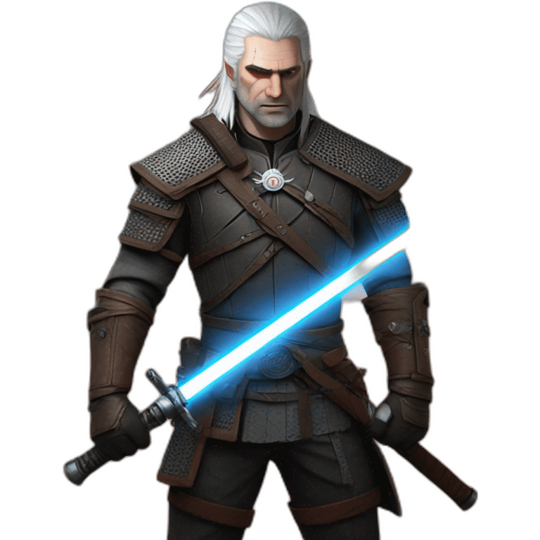 Geralt with a lightsaber emoji