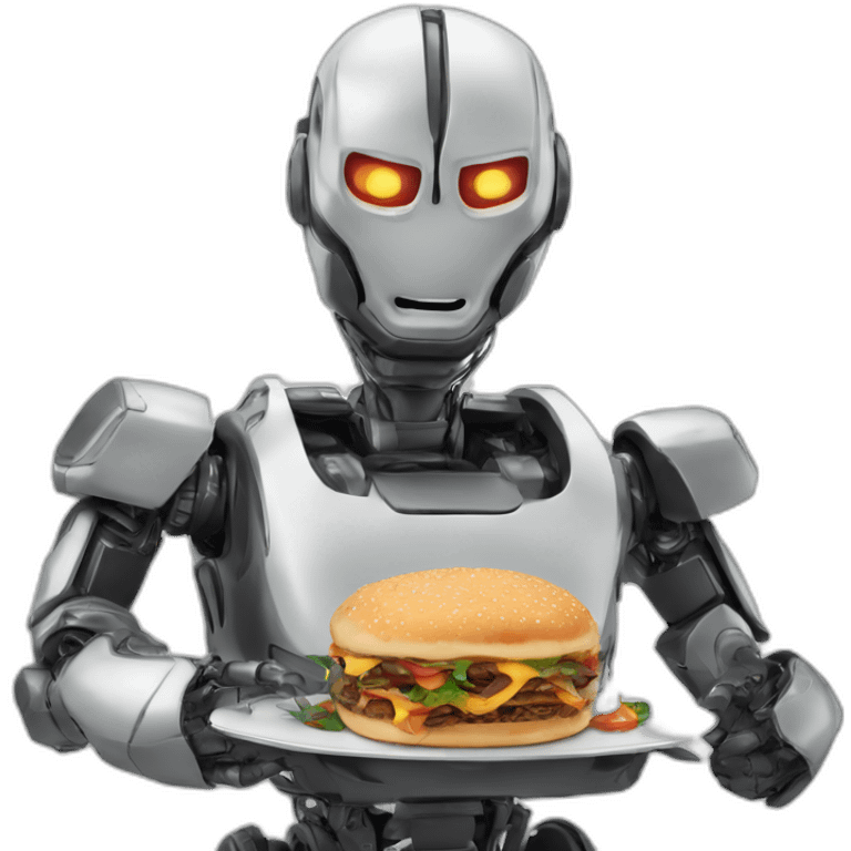 robot comiendo hanburgasa emoji