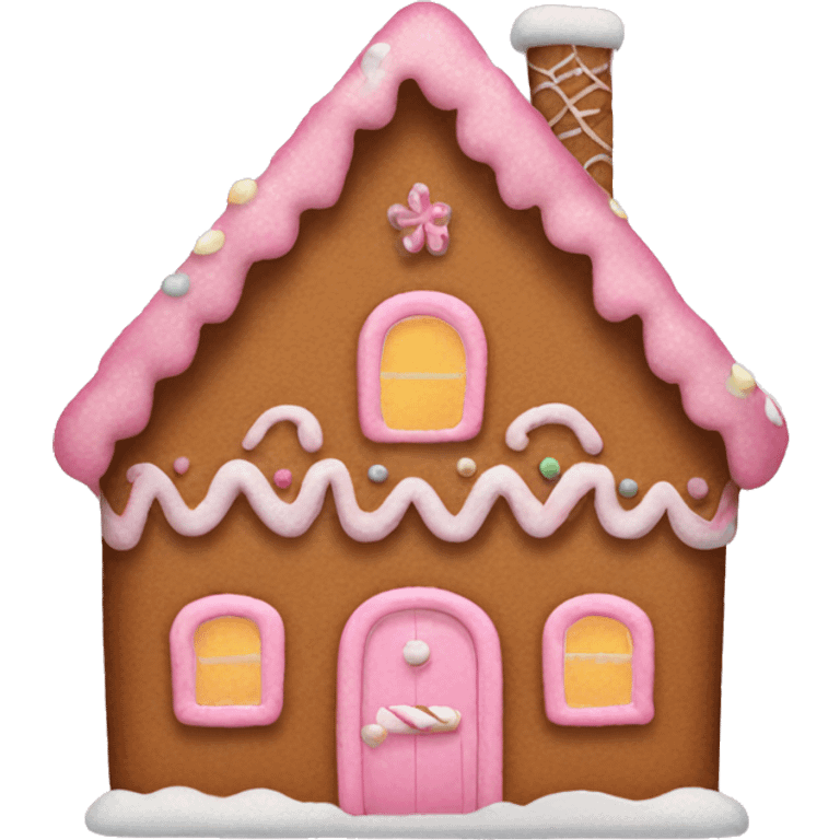 Pink gingerbread house emoji