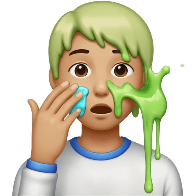 slime drip from nose wipe nose emoji