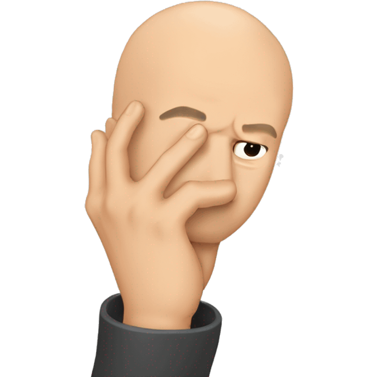 Bald man facepalms with his hand emoji