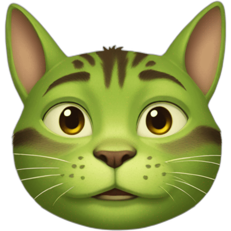 Shrek with the body of a cat emoji