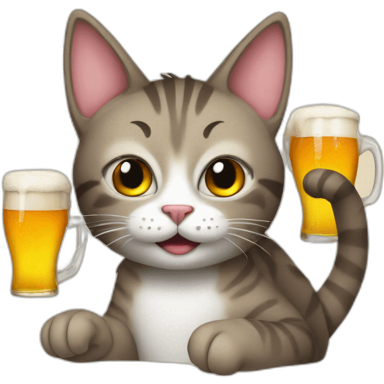 cat with a beer emoji