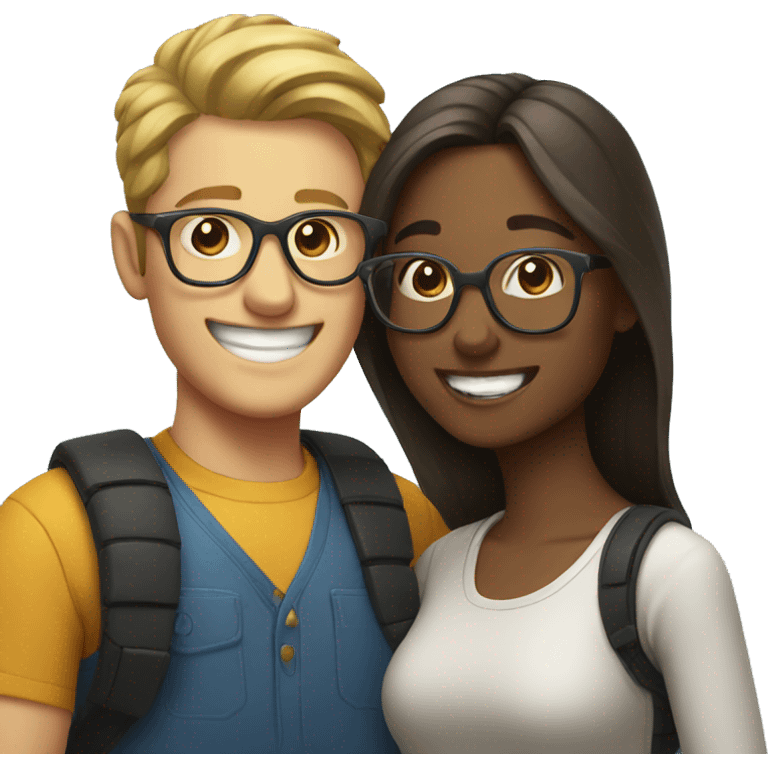 happy duo with glasses emoji