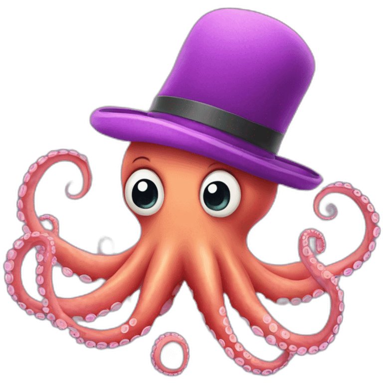 octopus with cute hat emoji