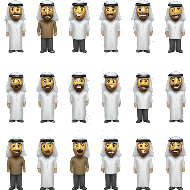 machine printing with Arab men photos emoji