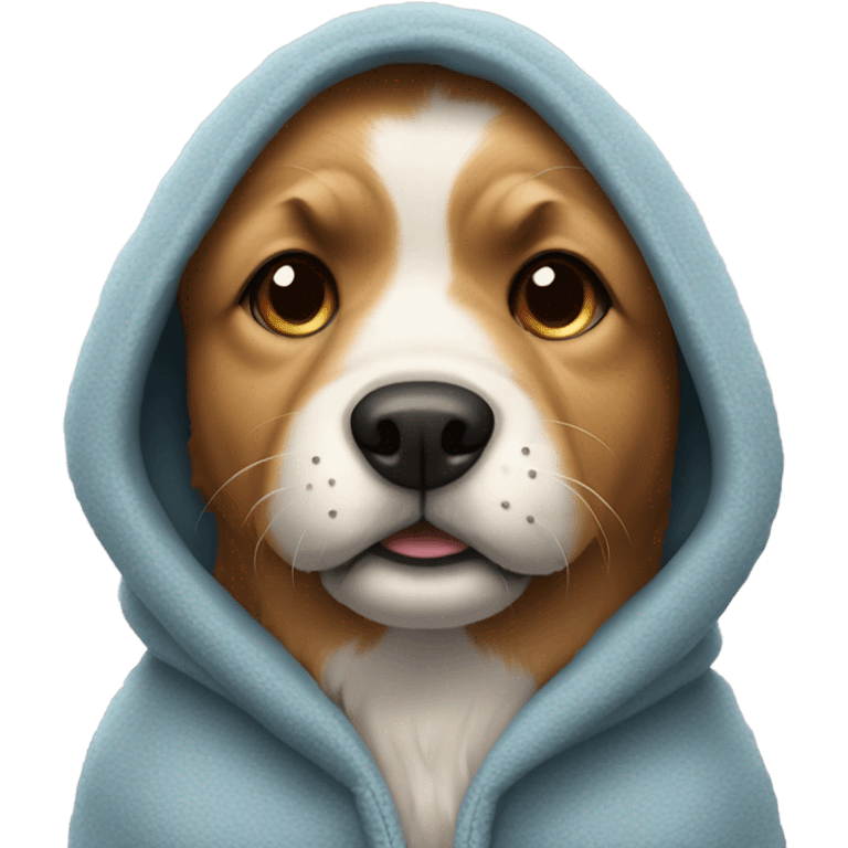 dog wearing a hoodie emoji