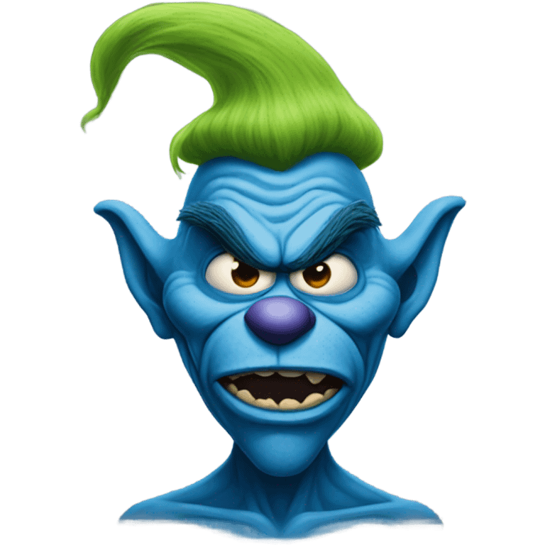 blue grinch evil emoji