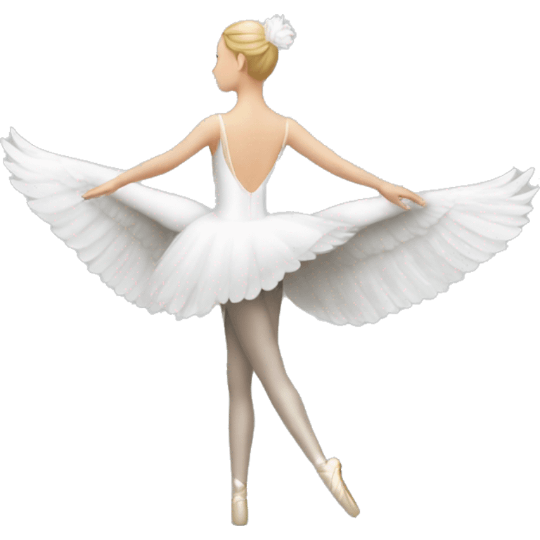 White swan ballerina from the back emoji